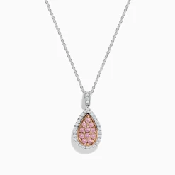 Necklaces & Pendants|Effy Jewelry 14K Two Tone Gold Pink and White Diamond Pendant