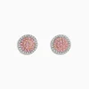 Earrings|Effy Jewelry 14K Two Tone Gold Pink and White Diamond Earrings