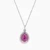 Necklaces & Pendants|BH Multi 14K Two Tone Gold Pink Sapphire and Diamond Pendant, 1.74 TCW