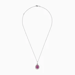 Necklaces & Pendants|BH Multi 14K Two Tone Gold Pink Sapphire and Diamond Pendant, 1.74 TCW