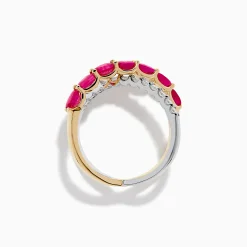 Rings|Effy Jewelry 14K Two Tone Gold Ruby and Diamond Criss Cross Ring