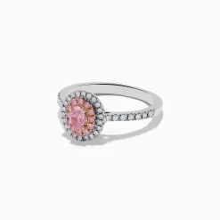 Rings|Effy Jewelry 18K Two Tone Gold White and GIA Certified Pink Diamond Ring