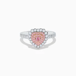 Rings|Effy Jewelry 18K Two Tone Gold White and Pink Diamond Heart Ring