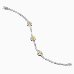 Bracelets|Effy Jewelry 18K Two Tone Gold Yellow and White Diamond Bracelet