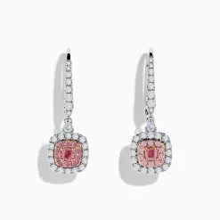 Earrings|Effy Jewelry 18K Two Tone White and Pink Diamond Drop Earrings