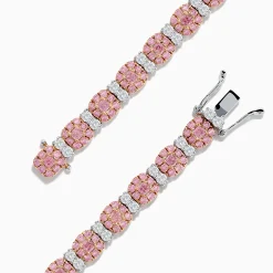 Bracelets|Effy Jewelry 18K Two Tone White u0026 Pink Diamond Bracelet