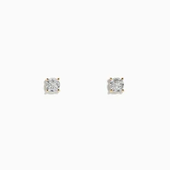 Earrings|Effy Jewelry 14K Two Tone White u0026 Yellow Gold Diamond Solitaire Stud Earrings 0.20 TCW