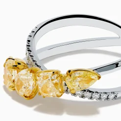 Rings|Effy Jewelry 18K Two Tone White u0026 Yellow Diamond Criss Cross Ring