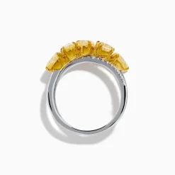 Rings|Effy Jewelry 18K Two Tone White u0026 Yellow Diamond Criss Cross Ring