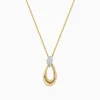 Necklaces & Pendants|Effy Jewelry 14K Two-Tone Gold and Diamond Dewdrop Pendant