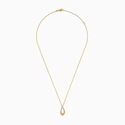 Necklaces & Pendants|Effy Jewelry 14K Two-Tone Gold and Diamond Dewdrop Pendant