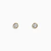 Earrings|Effy Jewelry 14K Two-Tone Gold Bezel Set Diamond Solitaire Stud Earrings 0.23 TCW