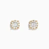 Earrings|Effy Jewelry 14K Two-Tone Gold Diamond Cluster Stud Earrings 0.96 TCW