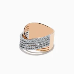 Rings|Effy Jewelry 14K Two-Tone Gold Diamond Fashion Statement Ring
