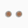 Earrings|BH Multi 14K Two-Tone Gold Espresso Diamond Stud Earrings