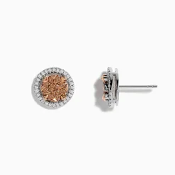 Earrings|BH Multi 14K Two-Tone Gold Espresso Diamond Stud Earrings