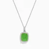 Necklaces & Pendants|Effy Jewelry 14K Two-Tone Gold Jade and Diamond Pendant