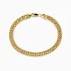 Mens|Richline Group 14K Two-Tone Yellow and White Gold Reversible Curb Chain Link Bracelet 9"