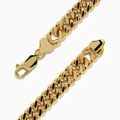 Mens|Richline Group 14K Two-Tone Yellow and White Gold Reversible Curb Chain Link Bracelet 9"