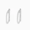 Earrings|Effy Jewelry 14K White Gold 3/4" Diamond Hoop Earrings