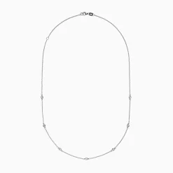 Necklaces & Pendants|Effy Jewelry 14K White Gold 18" Diamond Station Necklace, 0.21 TCW