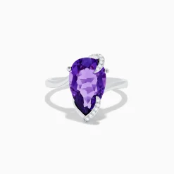 Rings|Effy Jewelry 14K White Gold Amethyst and Diamond Ring