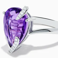 Rings|Effy Jewelry 14K White Gold Amethyst and Diamond Ring