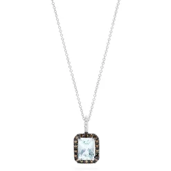 Necklaces & Pendants|Effy Jewelry 14K White Gold Aquamarine and Diamond Pendant, 2.52 TCW