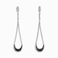 Earrings|Effy Jewelry 14K White Gold Black and White Diamond Drop Earrings, 1.70 TCW