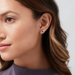 Earrings|Effy Jewelry 14K White Gold Black and White Diamond Stud Earrings, 0.91 TCW