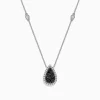 Necklaces & Pendants|BH Multi 14K White Gold Black and White Diamond Pear Shaped Necklace, 1.09 TCW