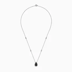Necklaces & Pendants|BH Multi 14K White Gold Black and White Diamond Pear Shaped Necklace, 1.09 TCW