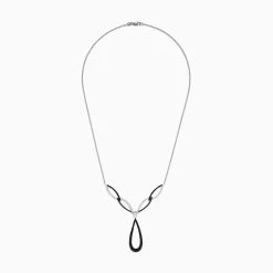 Necklaces & Pendants|Effy Jewelry 14K White Gold Black and White Diamond Necklace, 1.46 TCW