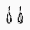 Earrings|Effy Jewelry 14K White Gold Black and White Diamond Earrings, 1.30 TCW
