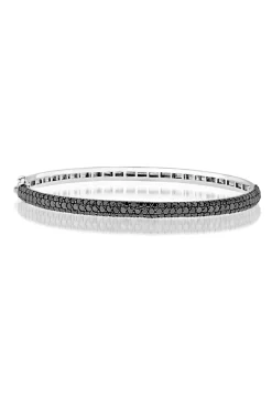 Bracelets|Effy Jewelry 18K White Gold Black Diamond Bangle, 3.12 TCW