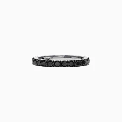 Rings|Effy Jewelry 14K White Gold Black Diamond Stack Ring, 0.65 TCW