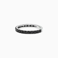 Rings|Effy Jewelry 14K White Gold Black Diamond Stack Ring, 0.65 TCW