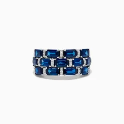 Rings|BH Multi 14K White Gold Blue Sapphire and Diamond Ring