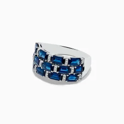 Rings|BH Multi 14K White Gold Blue Sapphire and Diamond Ring