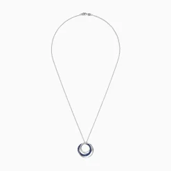 Necklaces & Pendants|Effy Jewelry 14K White Gold Blue Sapphire and Diamond Pendant, 0.74 TCW