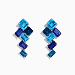 Earrings|Effy Jewelry 14K White Gold Blue Topaz and Iolite Earrings