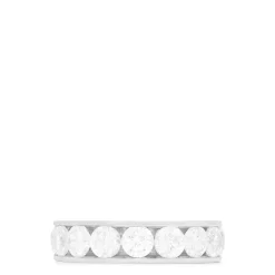 Rings|Louis Creations 14K White Gold Channel Set Diamond Eternity Band, 4.00 TCW