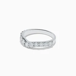 Rings|Effy Jewelry 14K White Gold Contoured Diamond Stacking Band 0.95 TCW