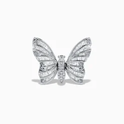 Rings|Effy Jewelry 14K White Gold Diamond Butterfly Ring