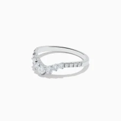Rings|Effy Jewelry 14K White Gold Diamond Contoured Stacking Band 0.49 TCW