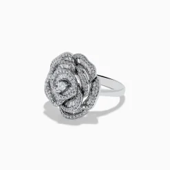 Rings|Effy Jewelry 14K White Gold Diamond Flower Ring