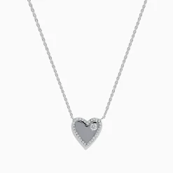 Necklaces & Pendants|Effy Jewelry 14K White Gold Diamond Heart Necklace