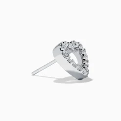 Earrings|Effy Jewelry 18K White Gold Diamond Heart Stud Earrings