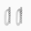Earrings|Effy Jewelry 14K White Gold Diamond Hoop Earrings