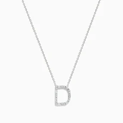 Necklaces & Pendants|Effy Jewelry 14K White Gold Diamond Initial "D" Pendant